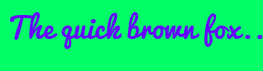 Image with Font Color 6600FF and Background Color 00FF66